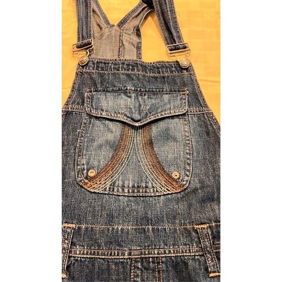 Squeeze Jeans Womens Square Neck Bib Overall Skirtall Denim Dress Blue Size 11 - Picture 4 of 11